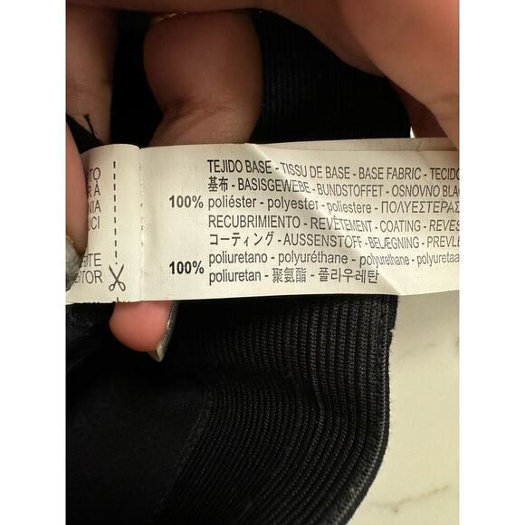 Zara Large Black Leggings with Faux Leather Side Panels - Picture 5 of 5